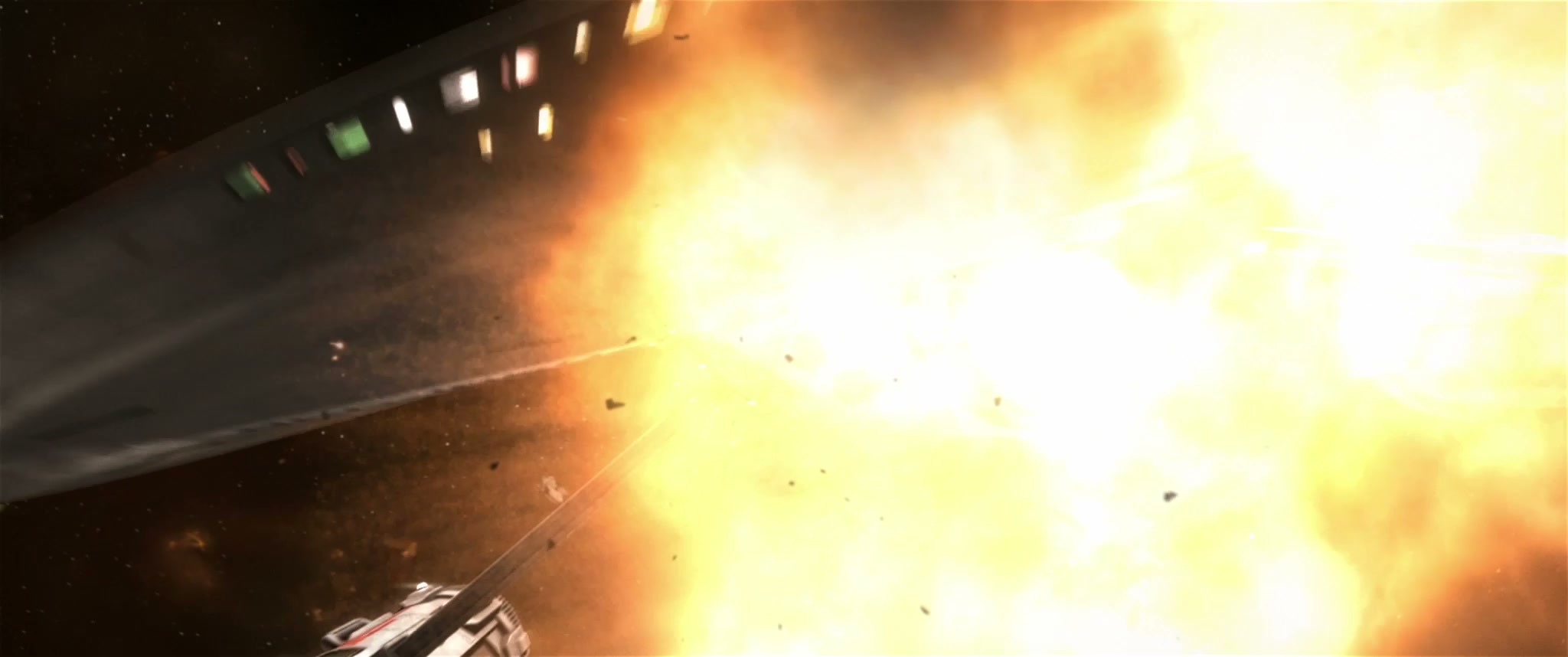 Hull explosion — Ares under attack