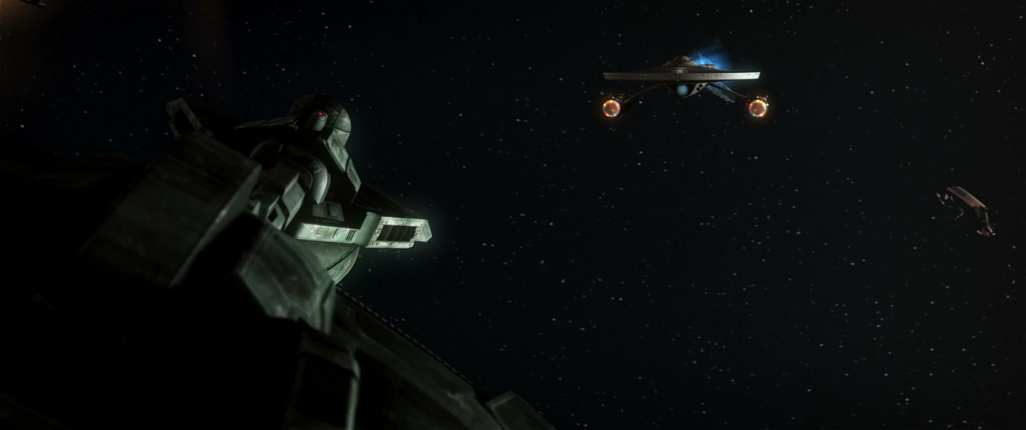 Klingon warship facing the Ares