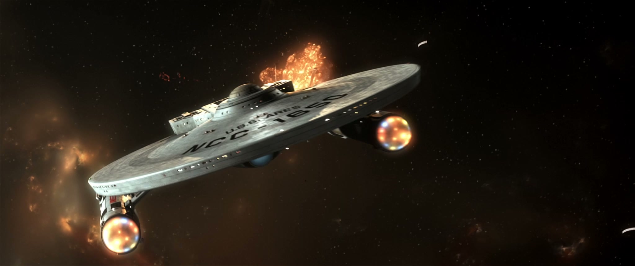 USS Ares NCC-1650 under fire