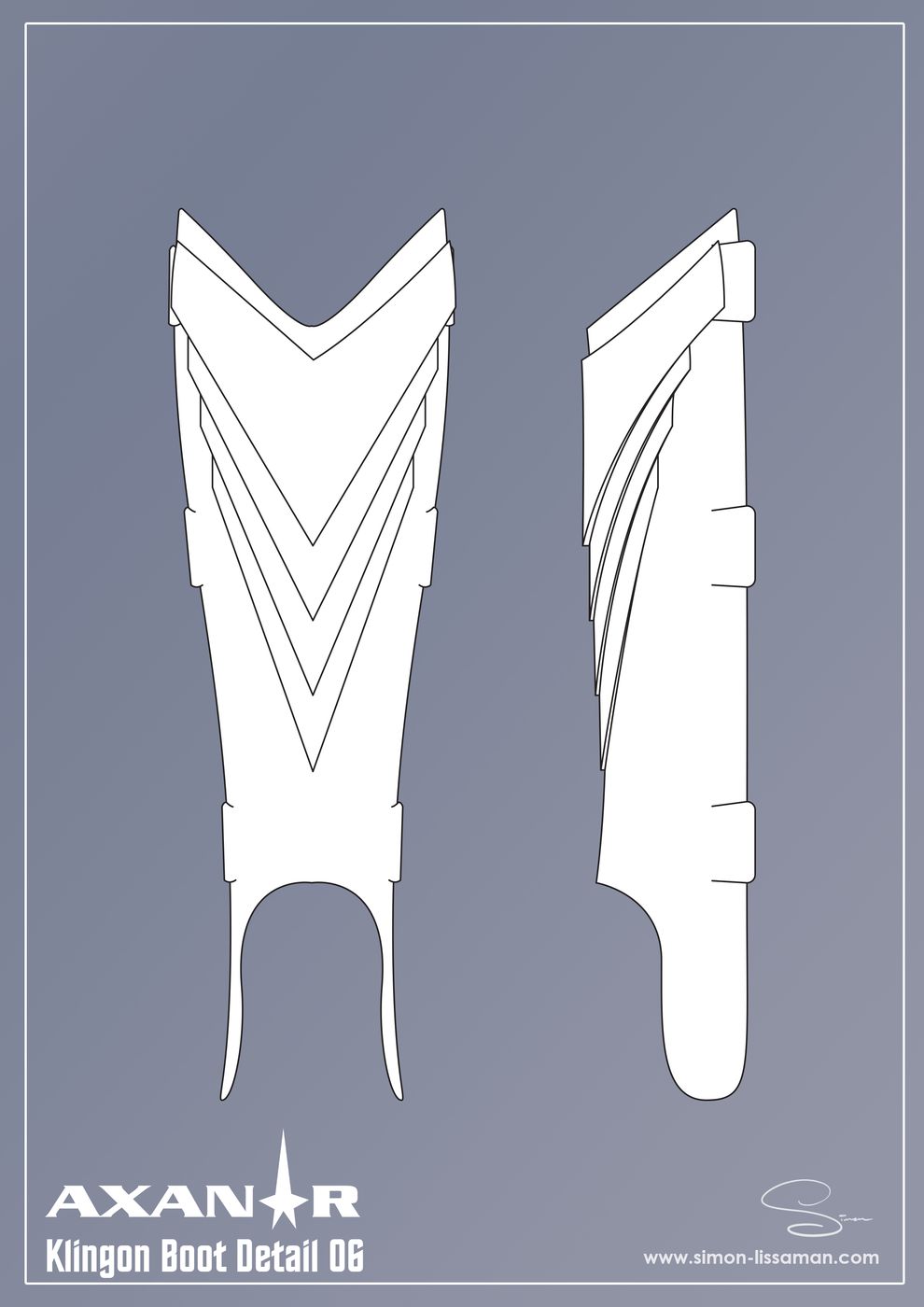 Recovered klingon boot detail artifact — Klingon Boot detail 06. Catalogued by the Memory Alpha Historic Society from the Axanar production archive.