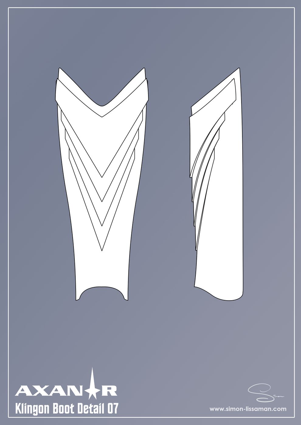 Recovered klingon boot detail artifact — Klingon Boot detail 07. Catalogued by the Memory Alpha Historic Society from the Axanar production archive.