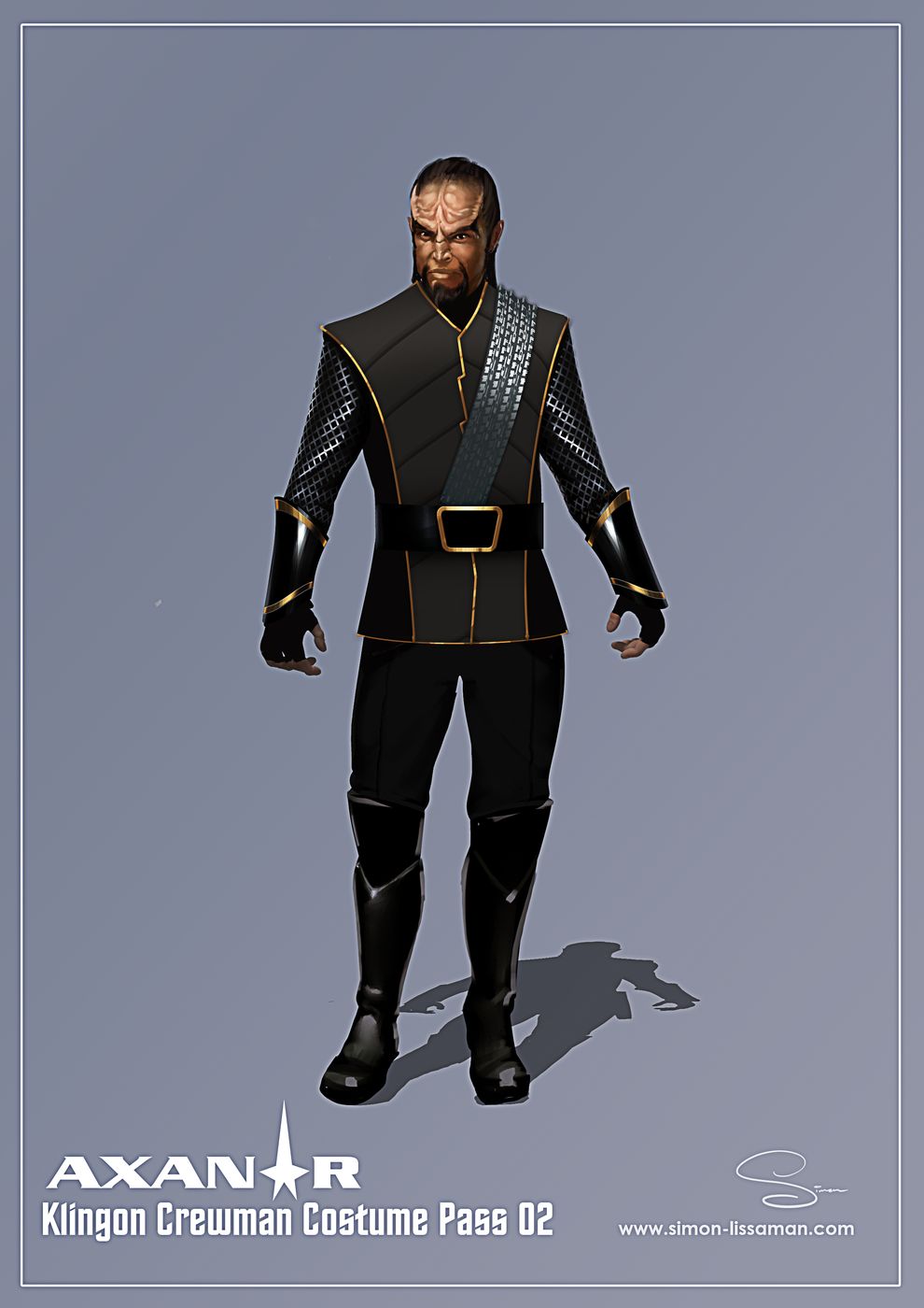 Recovered klingon crew costume design artifact — Klingon Crew Costume pass02. Catalogued by the Memory Alpha Historic Society from the Axanar production archive.