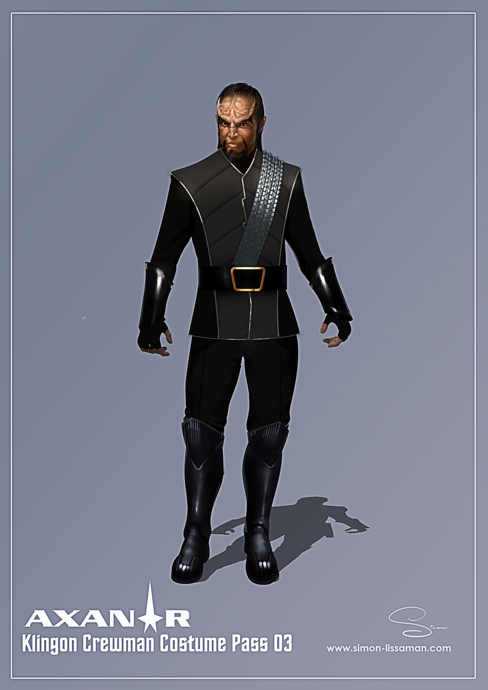 Recovered klingon crew costume design artifact — Klingon Crew Costume pass03. Catalogued by the Memory Alpha Historic Society from the Axanar production archive.