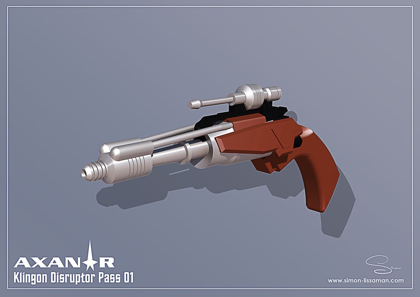 Recovered klingon disruptor design artifact — Klingon Disruptor Pass 01. Catalogued by the Memory Alpha Historic Society from the Axanar production archive.