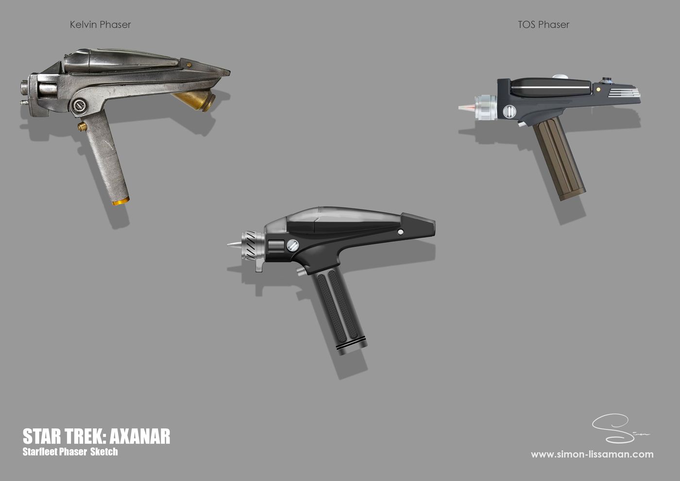 Recovered starfleet phaser design artifact — Starfleet Phaser Sketch Pass 02. Catalogued by the Memory Alpha Historic Society from the Axanar production archive.