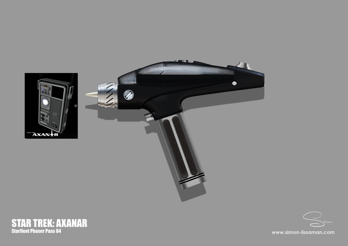Recovered starfleet phaser design artifact — Starfleet Phaser Sketch Pass 04a. Catalogued by the Memory Alpha Historic Society from the Axanar production archive.