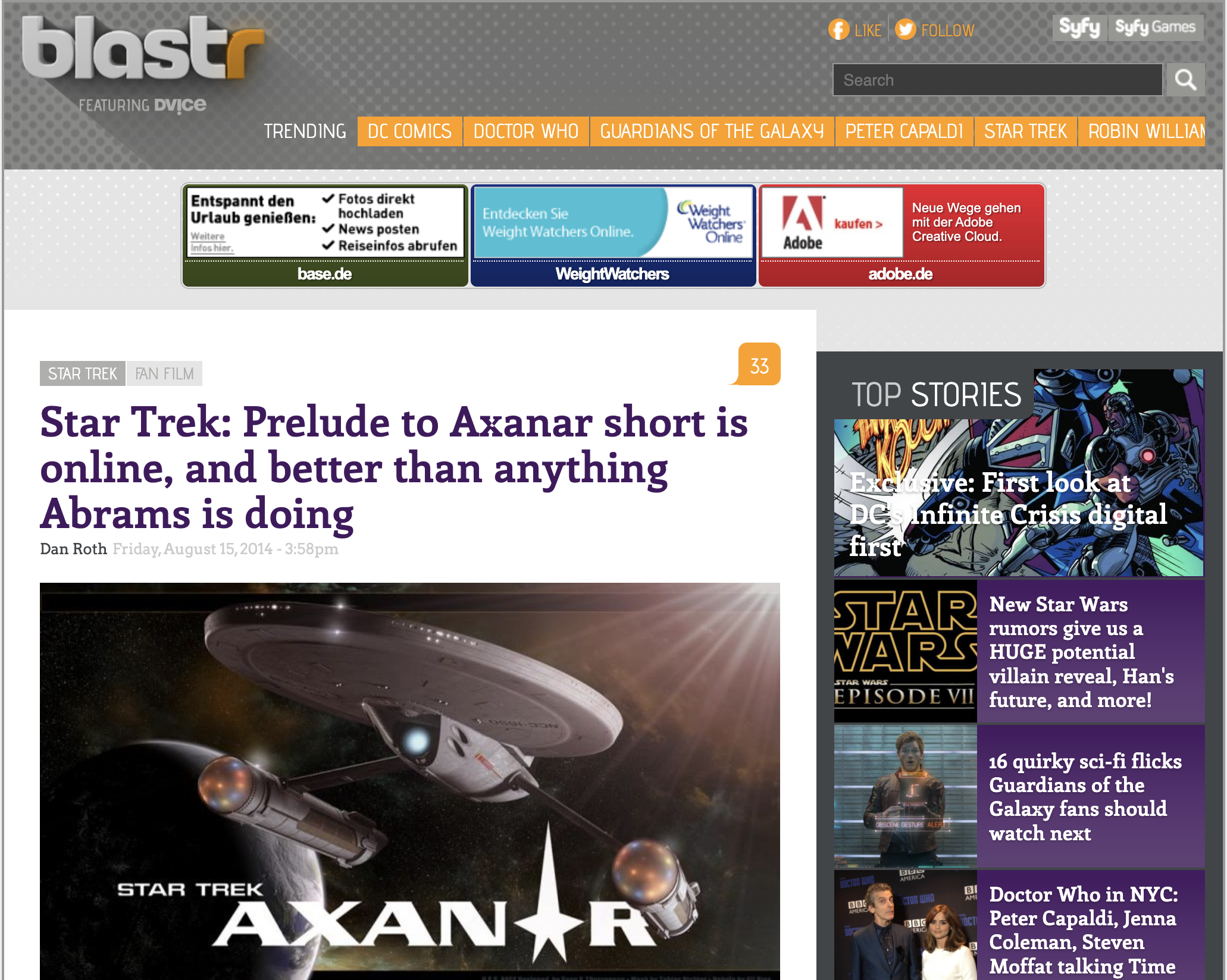 Star Trek: Prelude to Axanar short is online, and better than anything Abrams is doing